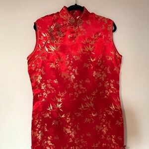 Elegant Red and Gold Traditional Chinese Dress